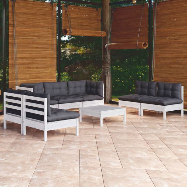 vidaXL 8-tlg. Garten-Lounge-Set mit Kissen Kiefer Massivholz