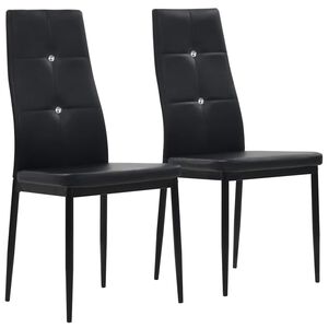 vidaXL Esszimmerst&uuml;hle 2 Stk. Schwarz Kunstleder