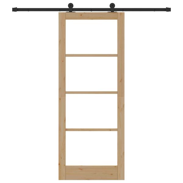 vidaXL Schiebet&uuml;r ORKDAL Nat&uuml;rlich und Schwarz 83 x 211 cm