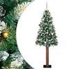 vidaXL Schlanker Weihnachtsbaum mit 300 LEDs mit St&auml;nder Gr&uuml;n 180 cm