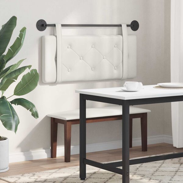 vidaXL H&auml;ngevorderseite Wandmontiert Wei&szlig; 110 x 55 x 5 cm Kunstleder