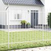 vidaXL Gartenzaun 3 pcs Wei&szlig; 5,1 x 1,5 m Pulverbeschichteter Stahl