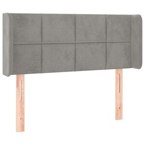 vidaXL Kopfteil mit Ohren Hellgrau 83x16x78/88 cm Samt