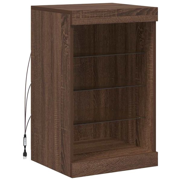 vidaXL Sideboard mit LED-Leuchten Braun Eichen-Optik 41x37x67 cm