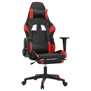 vidaXL Gaming-Stuhl mit Fu&szlig;st&uuml;tze Schwarz und Rot Kunstleder
