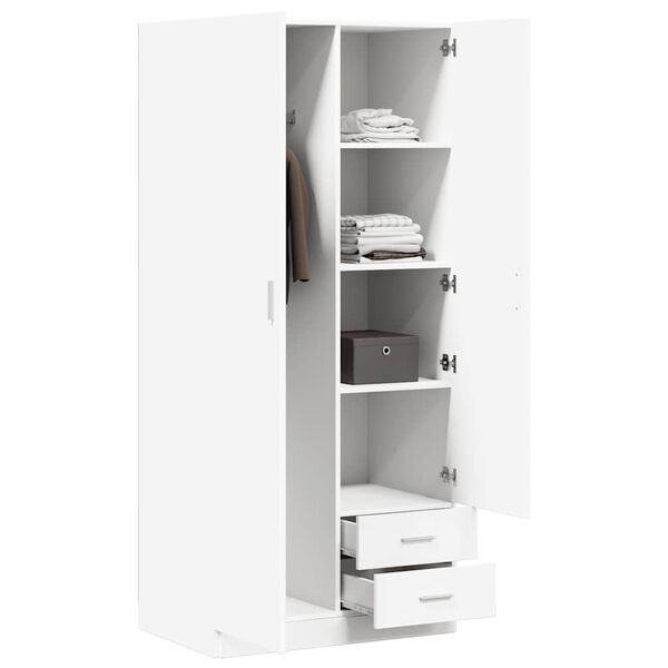 vidaXL Kleiderschrank Wei&szlig; 80x52x180 cm Holzwerkstoff