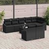 vidaXL Gartensofa-set mit Kissen 9 pcs Schwarz Poly-Rattan