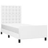 vidaXL Bettgestell mit Kopfteil Wei&szlig; 90x200 cm Kunstleder