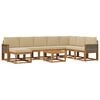 vidaXL Outdoor-Sofagarnitur 9 pcs Natur und Beige Massivholz Akazie