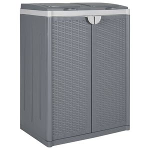 vidaXL M&uuml;lleimer mit 2 Klappen Grau 65x45x88 cm PP
