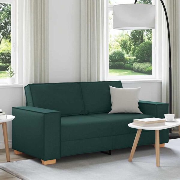 vidaXL 2-Sitzer Sofa Dunkelgr&uuml;n 180x78x84 cm Stoff