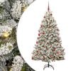 vidaXL K&uuml;nstlicher klappbarer Weihnachtsbaum Gr&uuml;n und Wei&szlig; 180 cm