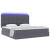 vidaXL Bett mit Stauraum und LED mit LED Dunkelgrau 200 x 200 cm Samt