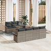 vidaXL Gartensofa-set mit Kissen mit Speicher 8 pcs Grau Poly Rattan