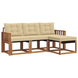 vidaXL Outdoor-Sofagarnitur 4 stk. 4-Sitzer Natur und Beige