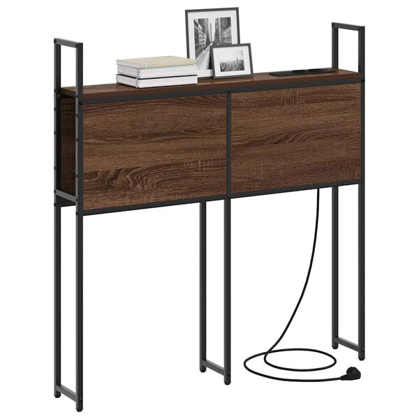 vidaXL Kopfteil mit Stauraum mit Ladestation Braun Eichen-Optik 75 cm