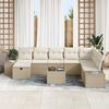 vidaXL Gartensofa-set mit Kissen 9 pcs Beige Poly-Rattan