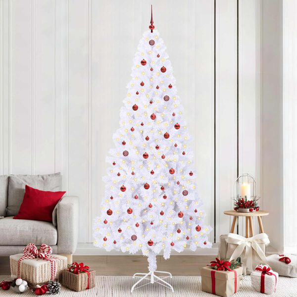 vidaXL K&uuml;nstlicher Weihnachtsbaum Wei&szlig; 240 cm PVC und Stahl
