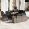 vidaXL 9-tlg. Garten-Sofagarnitur mit Kissen Grau Poly Rattan