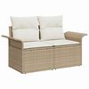 vidaXL Gartensofa-set mit Speicher 11 pcs Beige und Creme Poly-Rattan