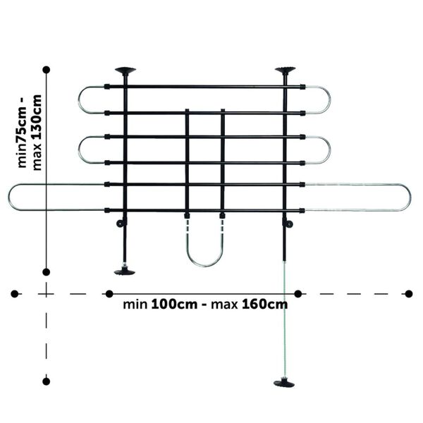 FLAMINGO Hundegitter 3 Stangen mit 2 Montagem&ouml;glichkeiten Tara Schwarz