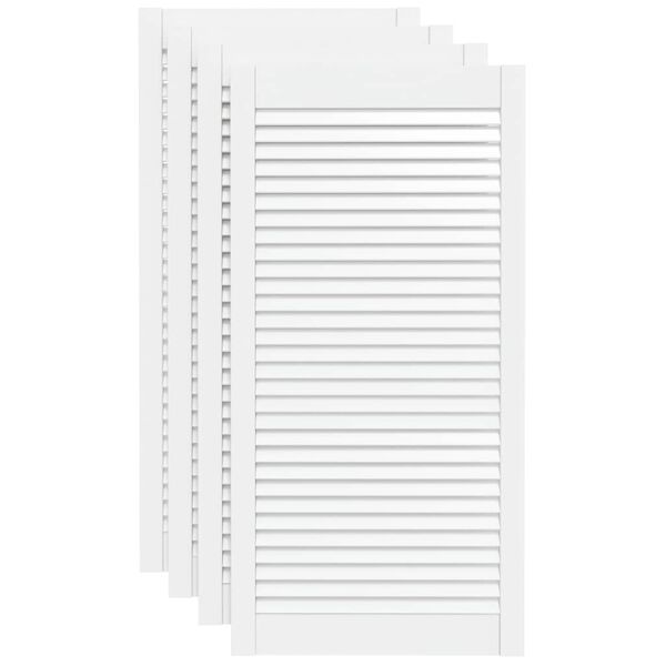 vidaXL Schrankt&uuml;ren Lamellen-Design 4 Stk Wei&szlig; 99,3x49,4 cm Massivholz