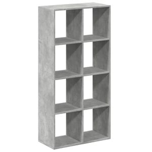 vidaXL Raumteiler-B&uuml;cherregal Betongrau 69,5x29x137,5 cm Holzwerkstoff