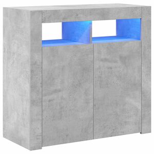 vidaXL Sideboard mit LED-Leuchten Betongrau 80x35x75 cm