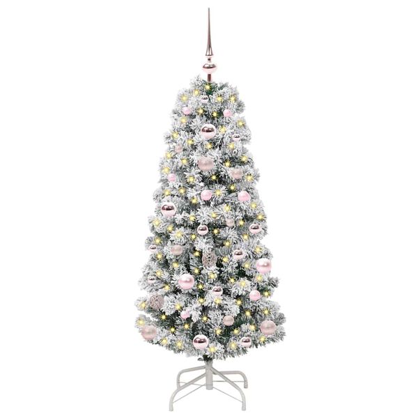 vidaXL K&uuml;nstlicher klappbarer Weihnachtsbaum Gr&uuml;n und Wei&szlig; 120 cm