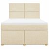 vidaXL Boxspringbett mit Matratze Creme 160x200 cm Stoff