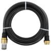vidaXL Saugschlauch mit Messing-Anschl&uuml;ssen Schwarz 1,1" 10 m PVC