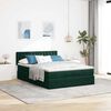 vidaXL Ottoman-Bett mit Matratze & LEDs Dunkelgr&uuml;n 140x190 cm Samt