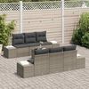 vidaXL Garten-Sofa-Set mit Kissen mit Speicher 8 pcs Grau Poly-Rattan