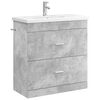 vidaXL Badezimmerm&ouml;bel-Set Betongrau 81 x 40 x 84,5 cm Holzwerkstoff