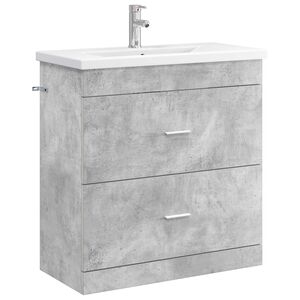 vidaXL Badezimmerm&ouml;bel-Set Betongrau 81 x 40 x 84,5 cm Holzwerkstoff