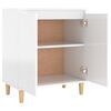 vidaXL Sideboard mit Massivholz-Beinen Hochglanz-Weiß 60x35x70 cm