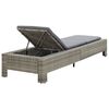vidaXL Sonnenliege mit Auflage Grau Poly Rattan