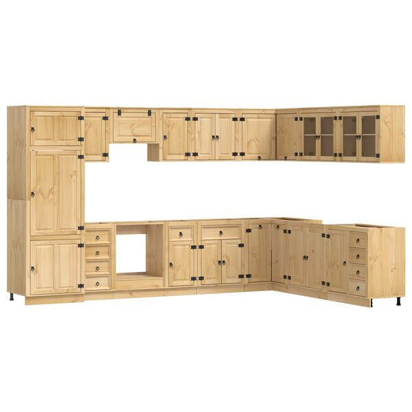 vidaXL Schrank mit Schubladen 14 pcs Honig Massives Kiefernholz