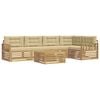 vidaXL Outdoor-Sofagarnitur 6 stk. 5-Sitzer Wei&szlig; und Beige Polyester