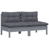 vidaXL 2-Sitzer-Gartensofa mit Anthrazit Kissen Massivholz Kiefer