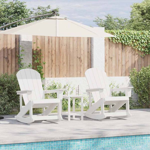 vidaXL Garten-Lounge-Set 3 pcs Weiß HDPE
