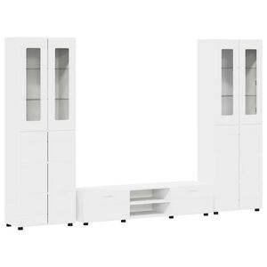 vidaXL TV-Schrankset mit Schubladen FLORIN 3 pcs Wei&szlig; Holzwerkstoff