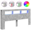 vidaXL LED-Kopfteil Betongrau 200x18,5x103,5 cm Holzwerkstoff