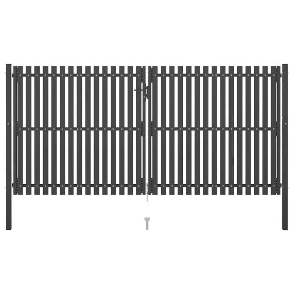 vidaXL Gartentor aus Stahl 400 x 175 cm Anthrazit