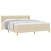 vidaXL Boxspringbett mit Matratze Creme 200 x 180 cm Polyester