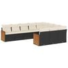 vidaXL 10-tlg. Garten-Sofagarnitur mit Kissen Schwarz Poly Rattan