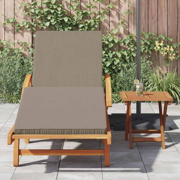 vidaXL Sonnenliege mit Kissen Taupe 200 x 67 x 84cm Massivholz Akazie