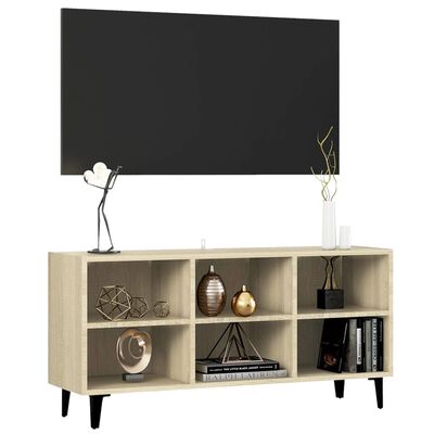 vidaXL TV-Schrank mit Metallbeinen Sonoma-Eiche 103,5x30x50 cm