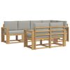 vidaXL Outdoor-Sofagarnitur 7 stk. Wei&szlig; und Hellgrau