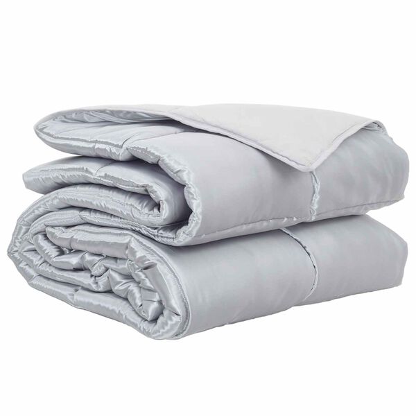 vidaXL Ganzjahresbettdecke Silber 220 x 240 cm Satin und Mikrofaser